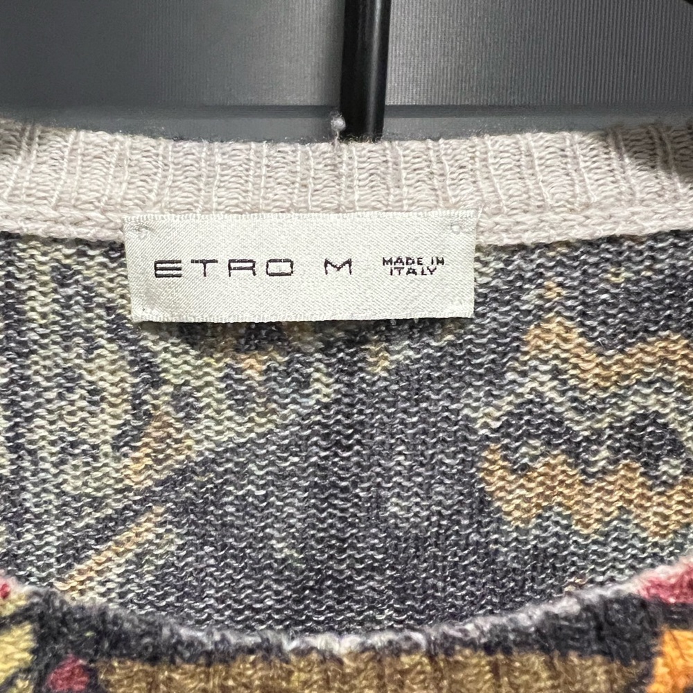 Etro Men’s Abstract Geometric Jacquard Knit Sweater Made in Italy – Size M - Picture 6 of 6